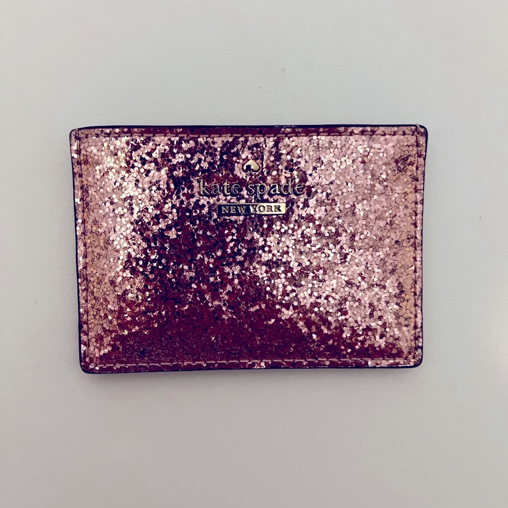 Kate Spade Rose gold Glitter Card Holder